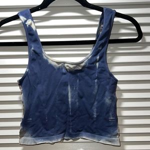 NUX blue tie dye crop tank